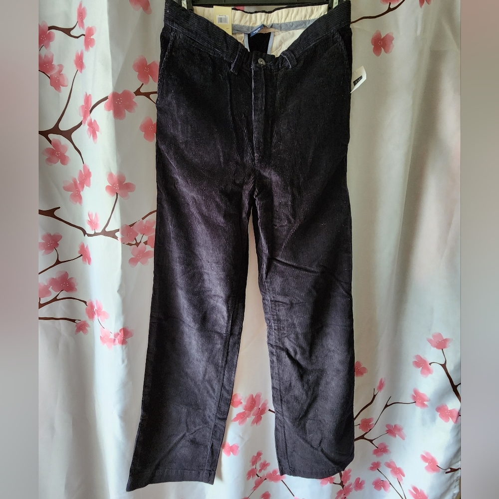 NWT GAP Boy's Carpenter Black Corduroy Pants Size 16 Regular